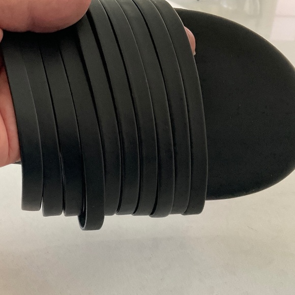 TKEES Austyn Slip On Flat Leather Sandal Black Size 11 - Picture 4 of 6